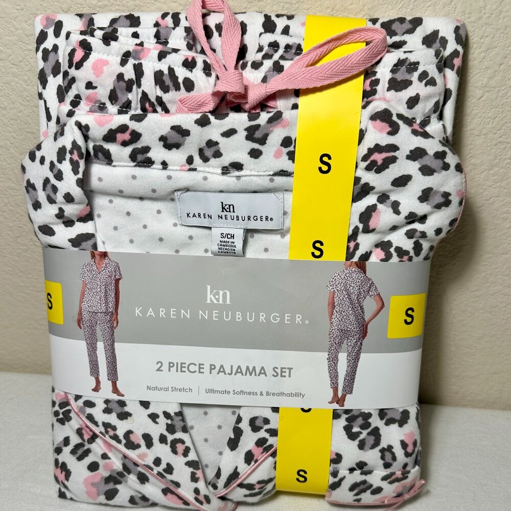 Karen Neuburger Women's Cotton Blend 2-Piece Stretch Pajama Set Size S Soft NEW
